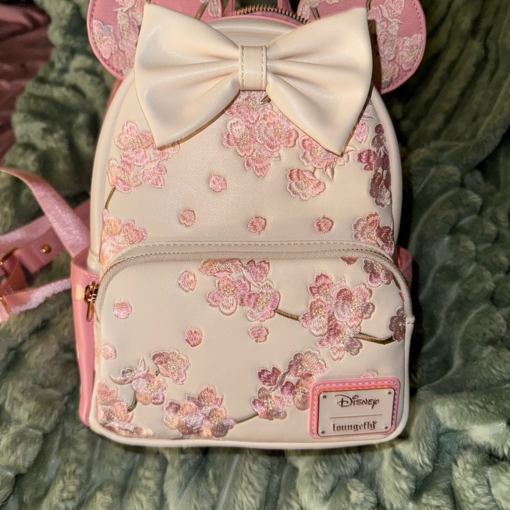 Loungefly x Disney Minnie Cherry Blossom Ears Mini Backpack - BoxLunch Exclusive